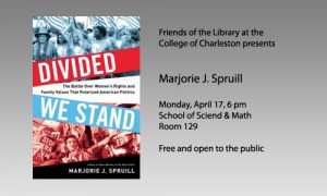 FOL Marjorie J. Spruill event, April 17, 6 pm, School of Science and Math Room 129