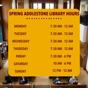 Spring 2023 Addlestone Library Hours